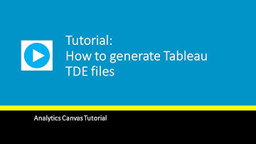 How to generate Tableau TDE files