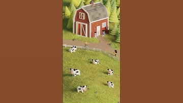 3D Farm made with Blender, and some cow references #blender3d #blenderrender #b3d #3dmodeling