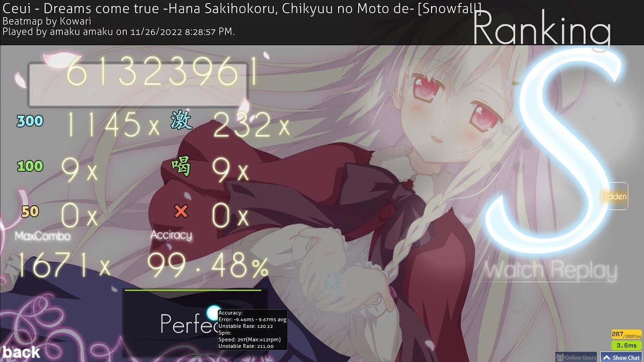 osu! Dreams come true [Snowfall] 99.48% FC - YouTube