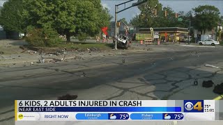 Man arrested after 8 injured in crash on Indy's near east side; 3 children in critical condition