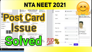 NEET 2021 Postcard Size Photo 👌| Neet 2021 Latest News | Major issue solved in 1 Minute...