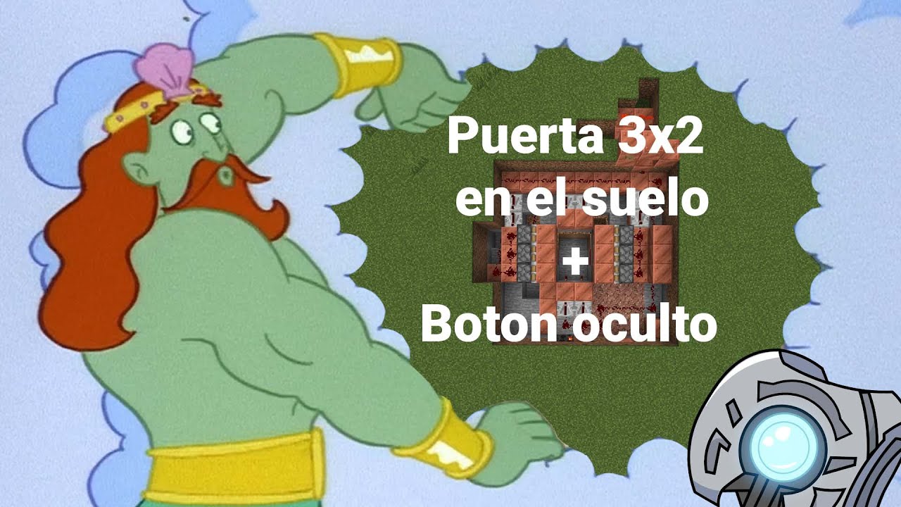 Tutorial Minecraft Bedrock: puerta en el suelo 3x2 + Botón oculto