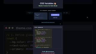 Dark Mode in 1 Minute using CSS Variables 🎨 #css #webdev #frontend