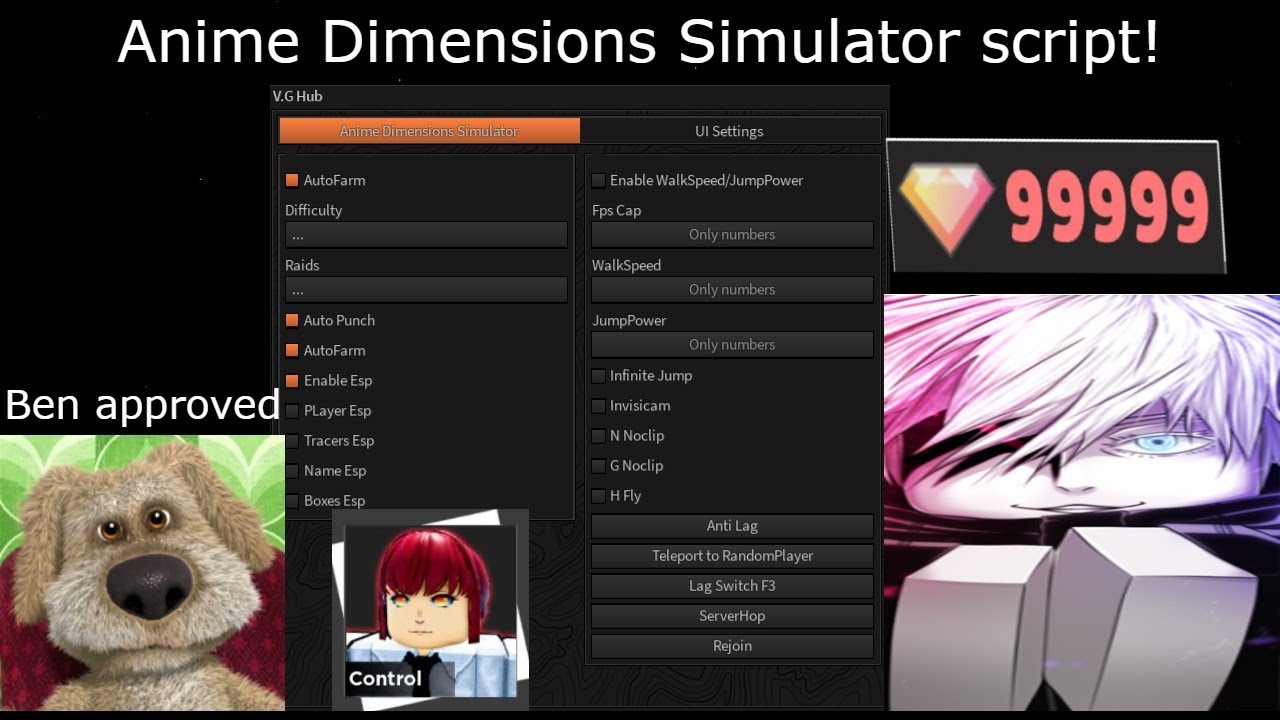 ROBLOX) Hack Anime Dimensions Simulator : Auto Farm, Auto Skill, Auto  Attack, TP mob 