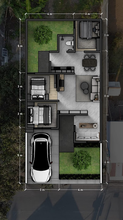 Desain Rumah Minimalis Ukuran 6x15 meter #shorts #rumah