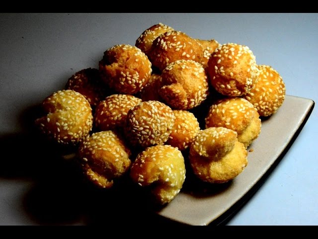 香港點心 Dim Sum : Deep Fried Smiling Mini Sesame Balls | HAPPY WOK