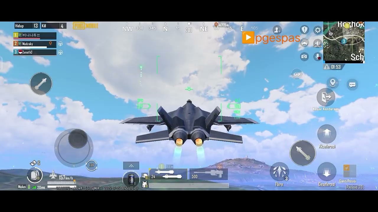 Air drop tank dari atas jet