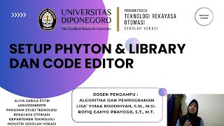 (7) setup phyton & library code editor