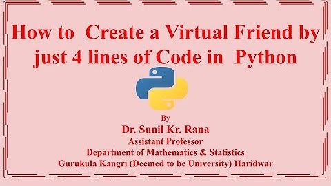 How to Create a Virtual Talking Friend  by just 4 lines of Code in Python ||Python Project|| Python