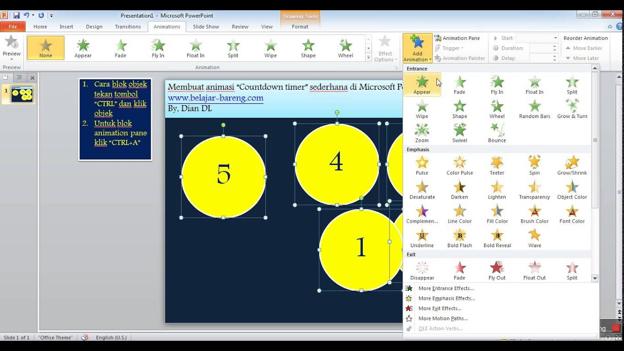  Cara  membuat animasi  Countdown timer  sederhana di 