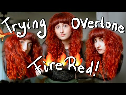 🔥 Dying My Hair FIREY RED Using the Overtone Color Mask (and attempting an ombre effect...) #hairdye