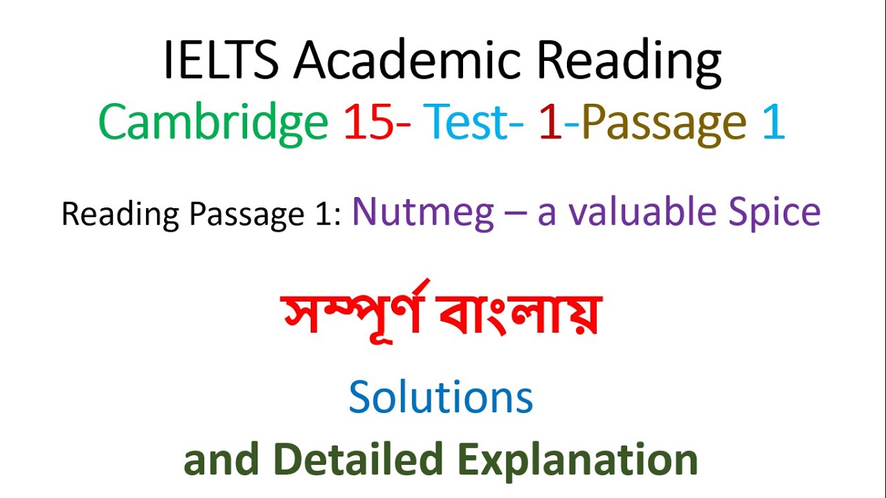 Cambridge 15 Reading Test 1 Passage 1