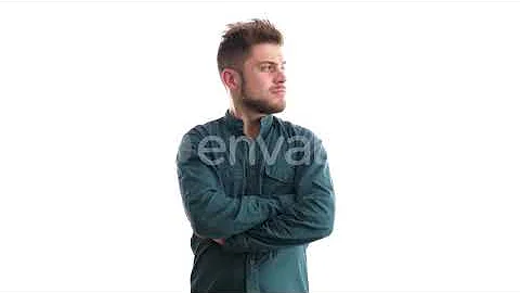 Young Man Looking To His Left and Right Then Making the Silent Sign | Stock Footage - Videohive