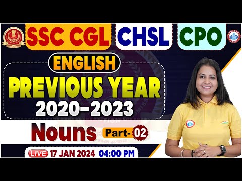 SSC CGL/CHSL/CPO PYQ's, Nouns English Previous Year Question, SSC Topic Wise English Question by RWA