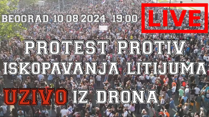 Uživo iz drona - protest protiv iskopavanja litijuma na Terazijama u Beogradu 10.08.2024. u 19:00