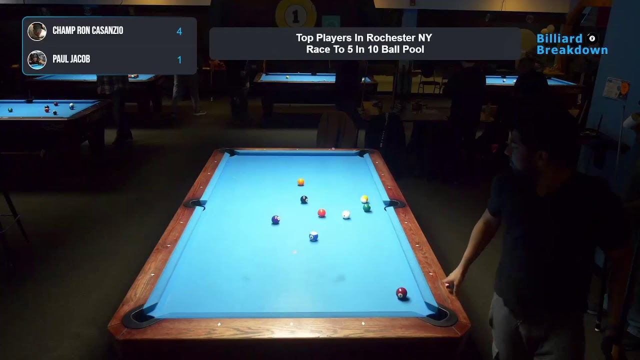 Image of video the CHAMP RON CASANZIO VS Paul Jacob Top Players In Rochester NY Race To 5 In 10 Ball Pool! 4
