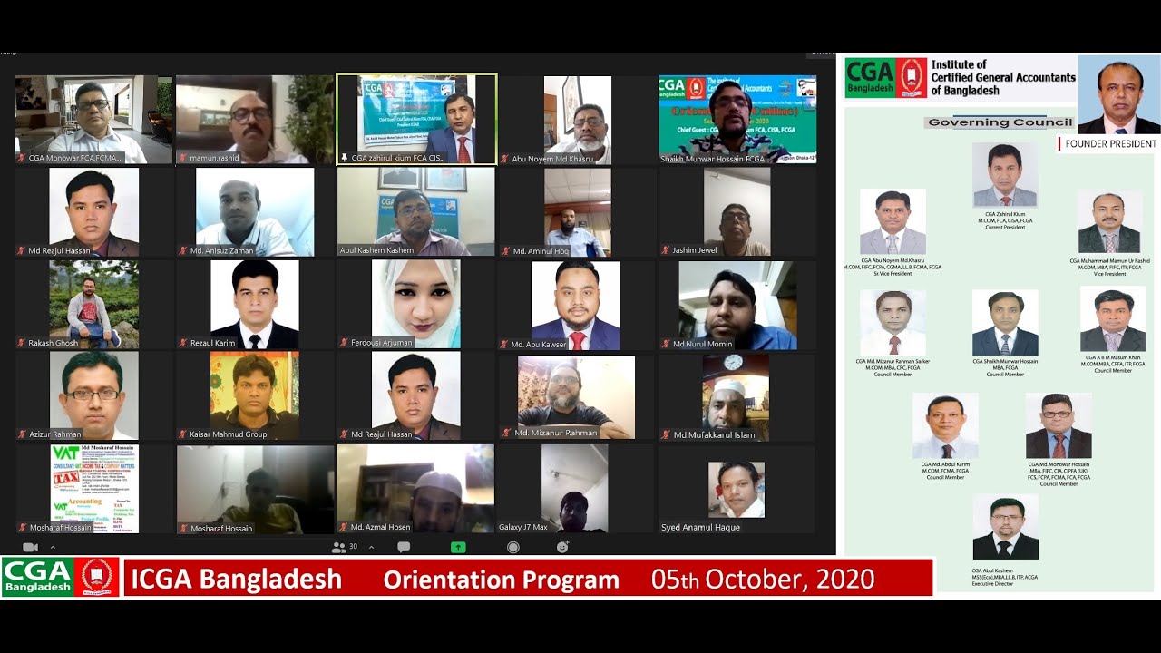 CGA Bangladesh _Orientation Program_05-10-2020 - YouTube