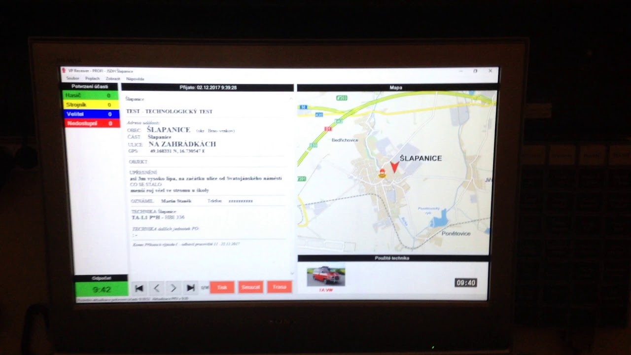 Vyhlášení poplachu pro JSDH Šlapanice - http://www.hasicum.cz/