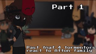 | past fnaf 4 tormentors react to Afton family | 1/2 | credits on the description