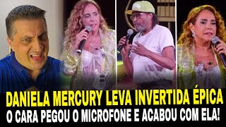 Daniela Mercury leva invertida épica  na frente de todos da plateia