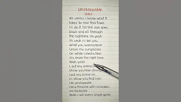 Unstoppable Sia Handwriting Lyrics Sia Unstoppable Shorts Lyrics 