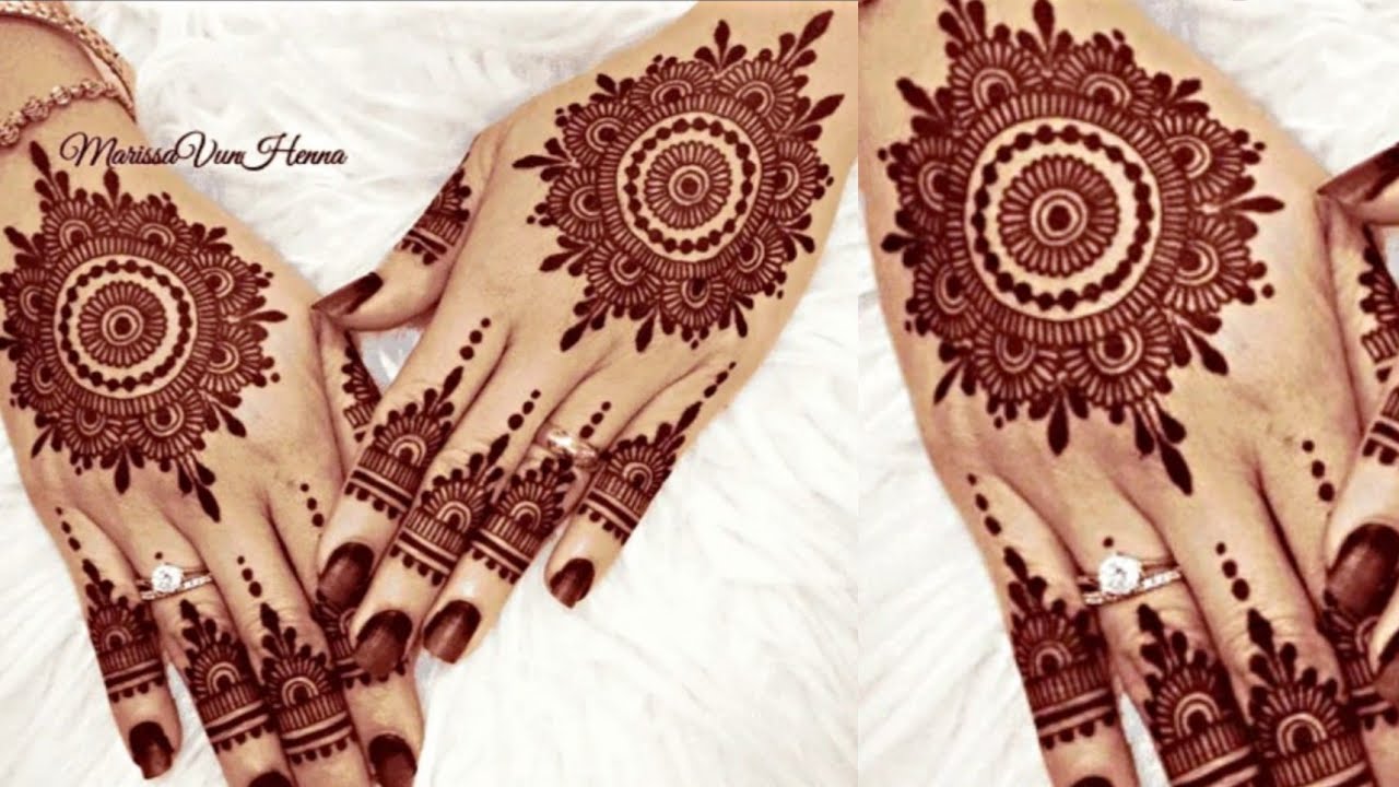 Beautiful And Easy Gol Tikki Bridal Mehndi Design Back Hands ...