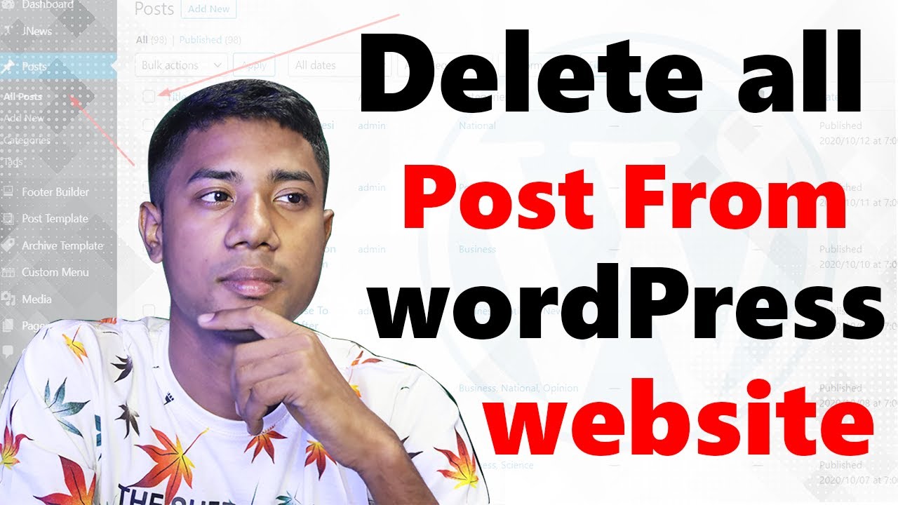 How To delete all post from wordpress website in one click