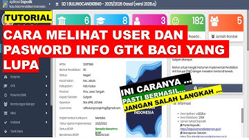CARA MELIHAT USER DAN PASWORD INFO GTK BAGI YANG LUPA