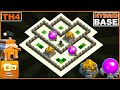 New best th4 farmingtrophy base defense 2023 with copy link  coc town hall 4 base