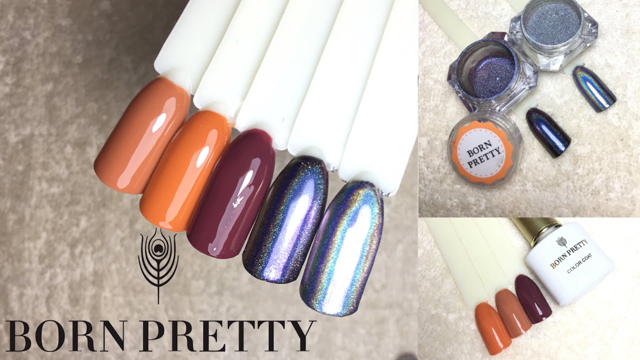 Born Pretty GelPolish💅🏻 + H💿L💿 Powder😍•SWATCHES• - YouTube