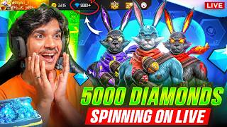 💎 5000 DIAMONDS LIVE 🚨 SPIN 🐰 | BUNNY RING EVENT 🔥 | FREE FIRE LIVE TELUGU #dfg #freefire screenshot 1