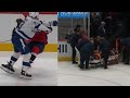 Nick jensen stretchered off ice after hit from michael eyssimont