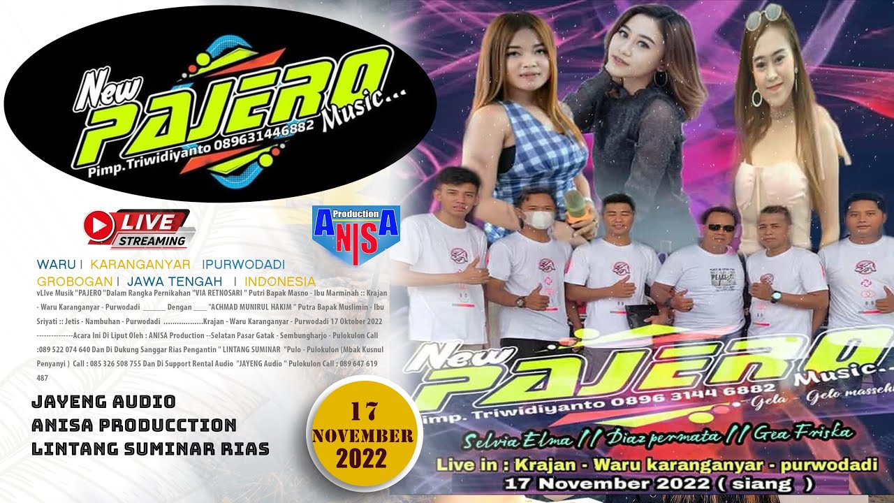 🔴PAJERO Music Live Waru Karanganyar Purwodadi // Jayeng Audio // LINTANG SUMINAR Sanggar Rias