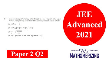 Jee Advanced 2021 | Paper 2 | Q2 | Solution of triangles #Jeeadvanced #Mathsmerizing