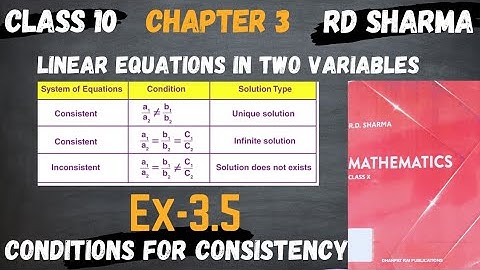RD SHARMA Ex-3.5 Q3 Q5 Q10 Q15 Q16 | Class 10 maths | Chapter 3 |Linear equations in two variables