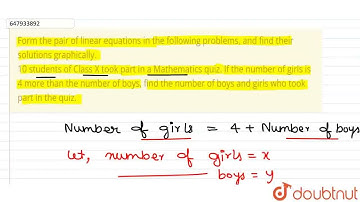 Form the pair of linear equations in the following problems, and find their solutions graphicall...