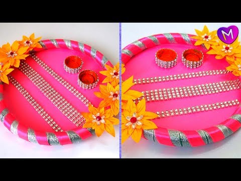 How to make Decorated pooja thali | Poooja thali for diwali | Ganesh chaturthi