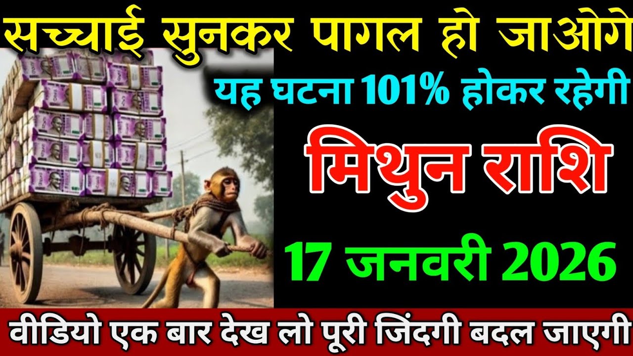 मिथुन राशि 17 जनवरी 2026 खुशखबरी सुनकर पागल हो जाओगे यह घटना 101% होगा। Mithun Rashi 