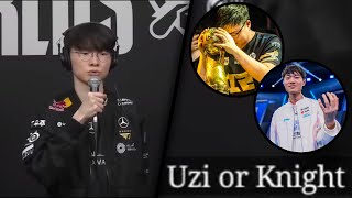 Information My biggest rival... probably Uzi or Knight - T1 FAKER Interview (Worlds 2025) Update