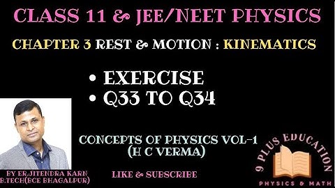 Class 11 Physics Chapter 3 | Rest & Motion : Kinematics | Exercise Q33 & Q34