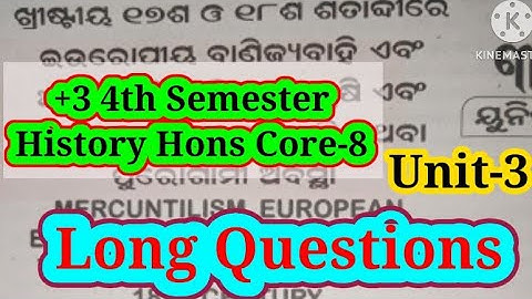 +3 4th Semester History Hons Core-8 | Unit-3 | Long Questions with Answers |