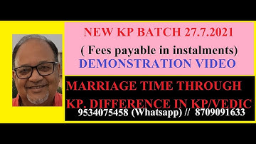 NEW KP BATCH ==  TIMING MARRIAGE== (DEMO VIDEO)