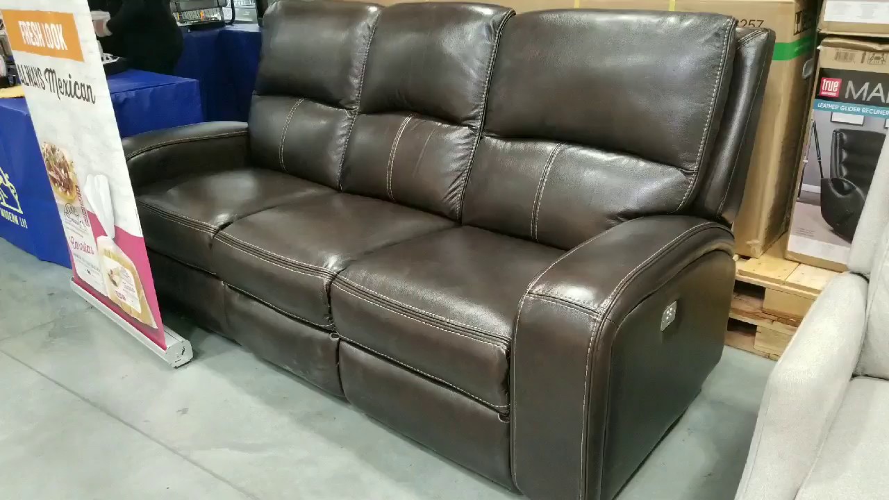 Costco Leather Sofa W 2 Power Reclining Seats With Usb Ports You