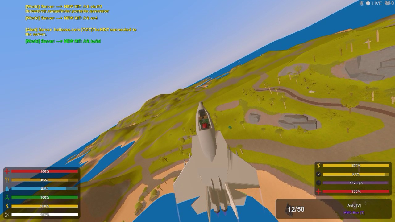 Unturned Flying a jet for the 1st time!!