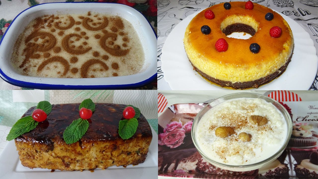 4 RECETAS DULCES CASEROS ARROZ CON LECHE, CHOCOFLAN Y PUDIN DE ROSCÓN DE REYES