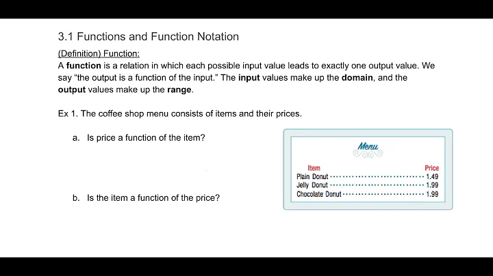 3.1 Functions and Function Notation