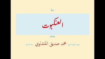 سورة العنكبوت (٠٢٩) بصوت القارئ الشيخ محمد صديق المنشاوي رحمه الله تعالى