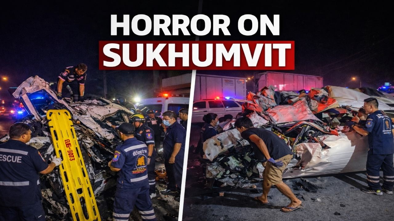 Pattaya Tragedy: 3 Dead After Multi-Van Collision on Sukhumvit | 20 February 2026