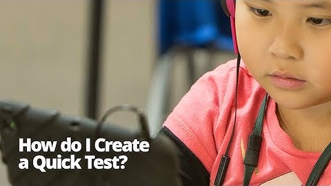 How to Create a Quick Test (Classic Version)