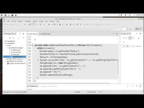 22 JAVA JDBC DataBases Read data method & class